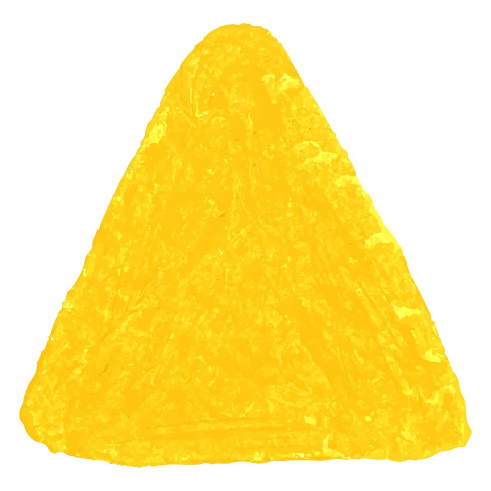 Crayon scribble textured triangle shape vector