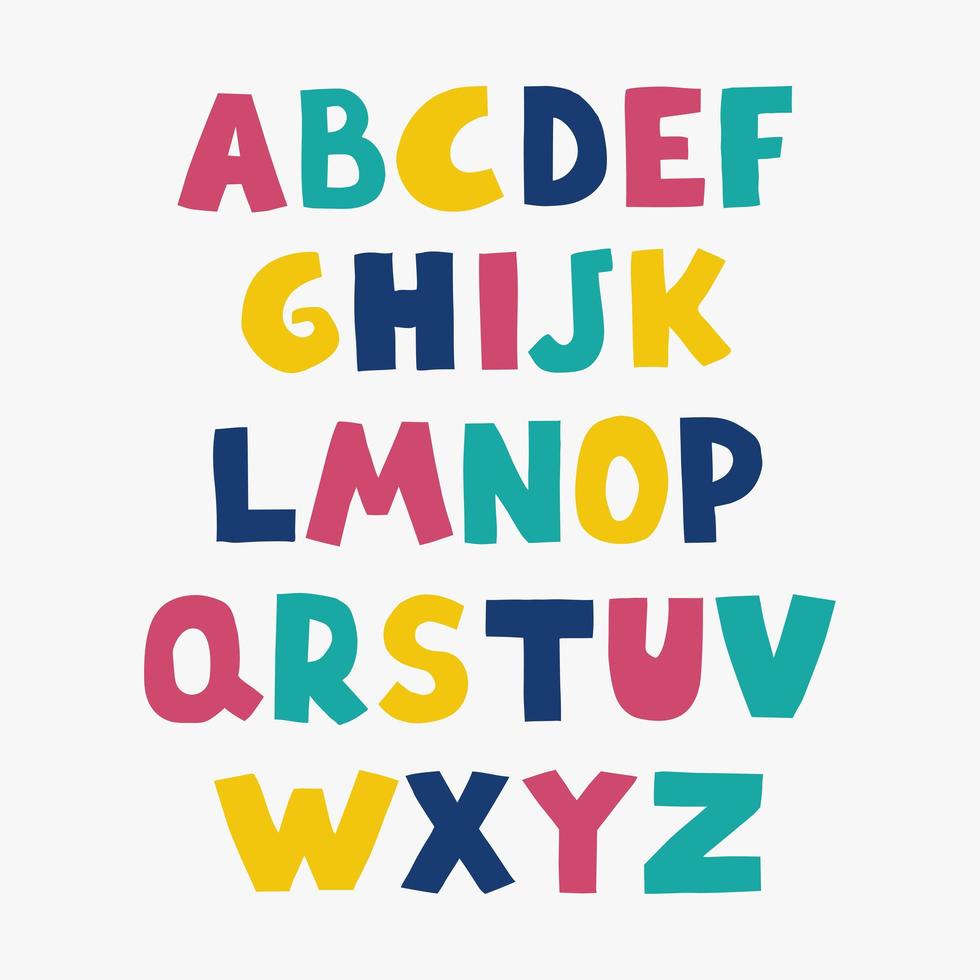Positive colorful alphabet for children vector