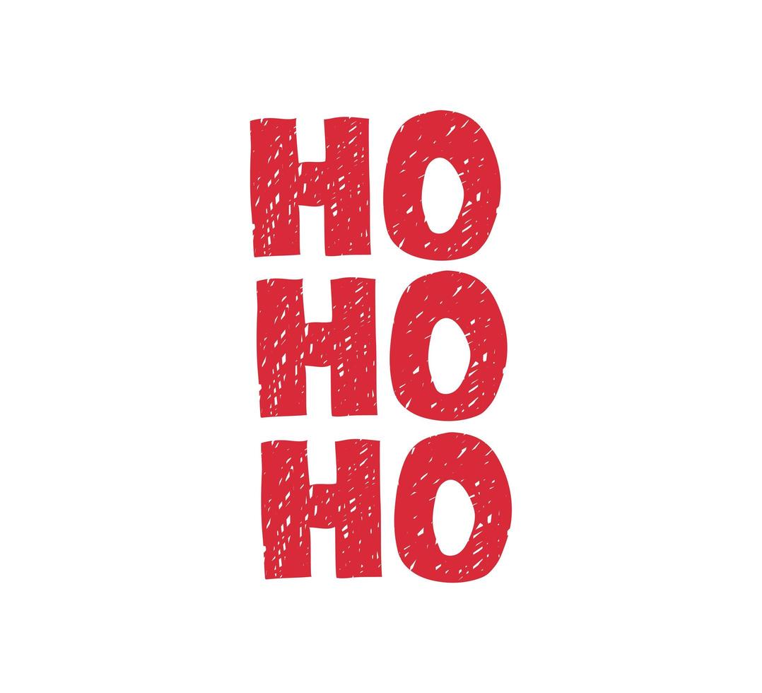 Ho Ho Ho - fun hand drawn grating card with lettering vector