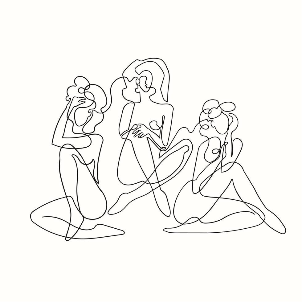 Outline illustration of women body vector