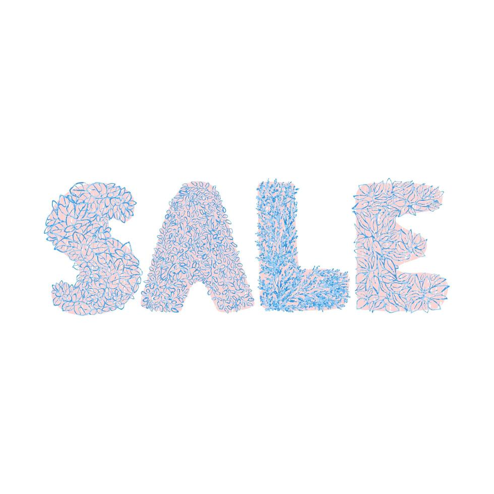 Word sale made of flowers. vector