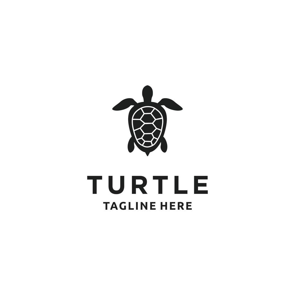 Turtle silhouette minimalist logo design icon vector