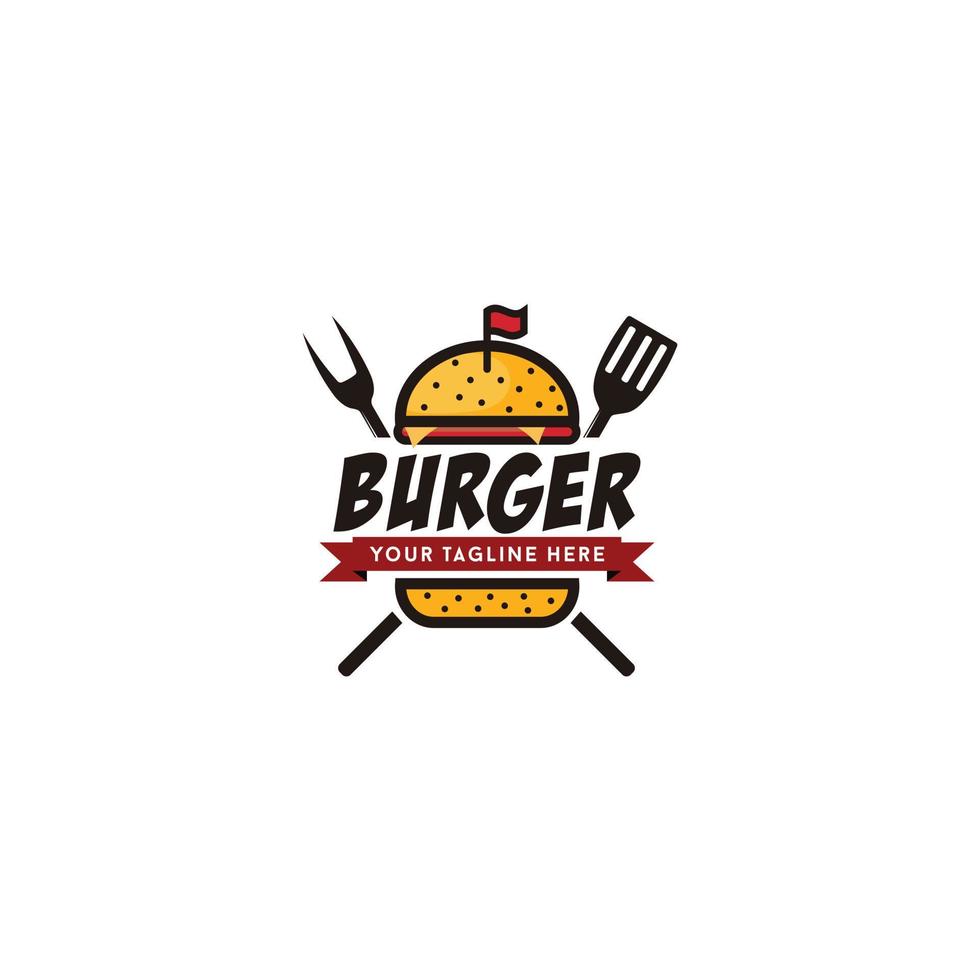inspiración para el diseño del logotipo de hamburguesa barbacoa barbacoa vector