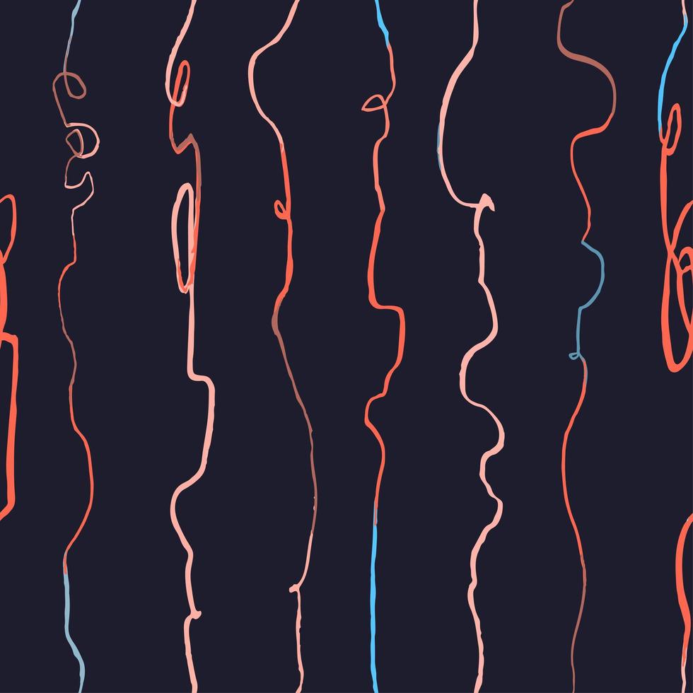 Seamless pattern with hand drawn abstract vertical lines, doodles vector