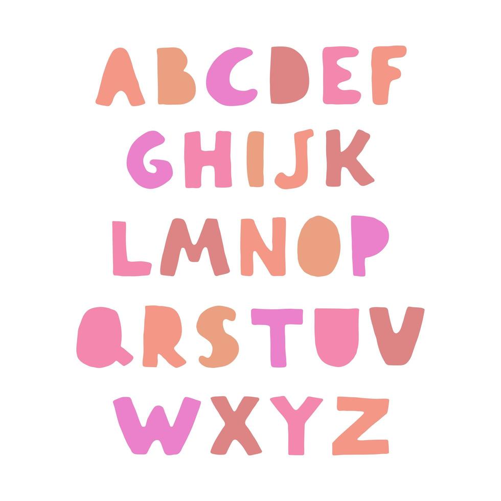 Positive colorful alphabet for children vector