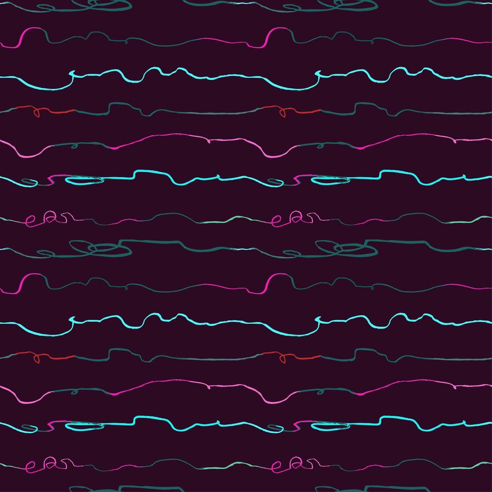 Seamless pattern with hand drawn abstract horisontal lines, doodles vector