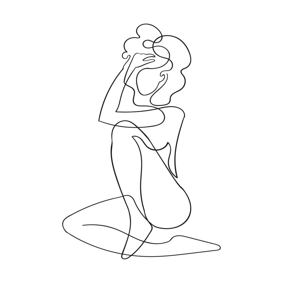 Outline illustration of woman body vector