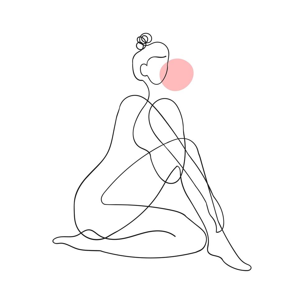 Outline illustration of woman body vector