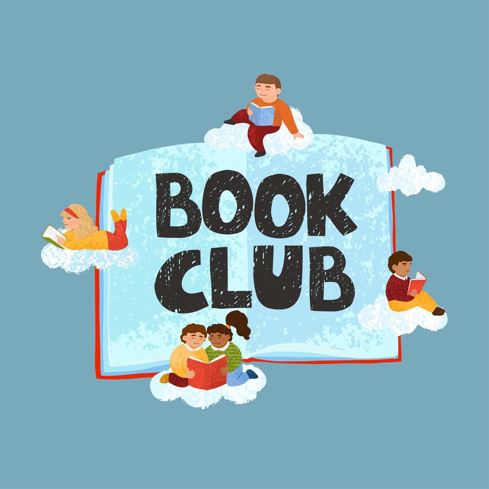 Book club hand drawn lettering vector