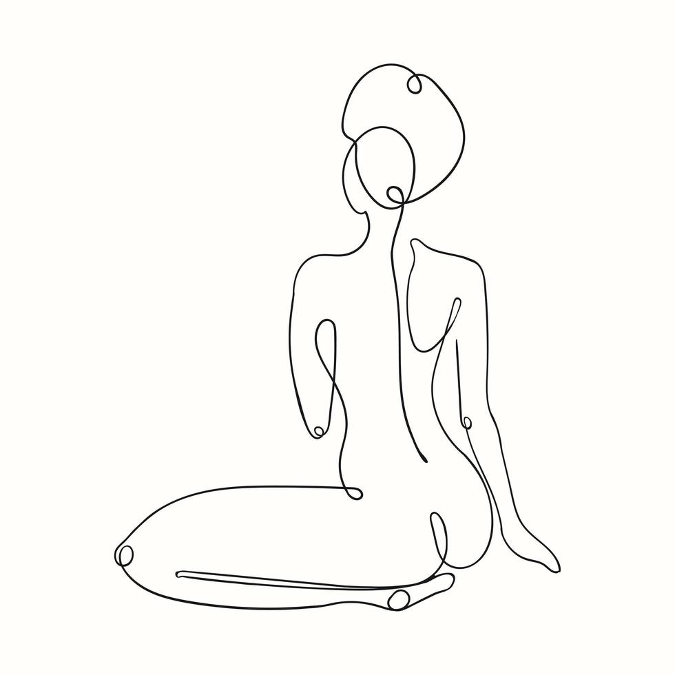 Outline illustration of woman body vector