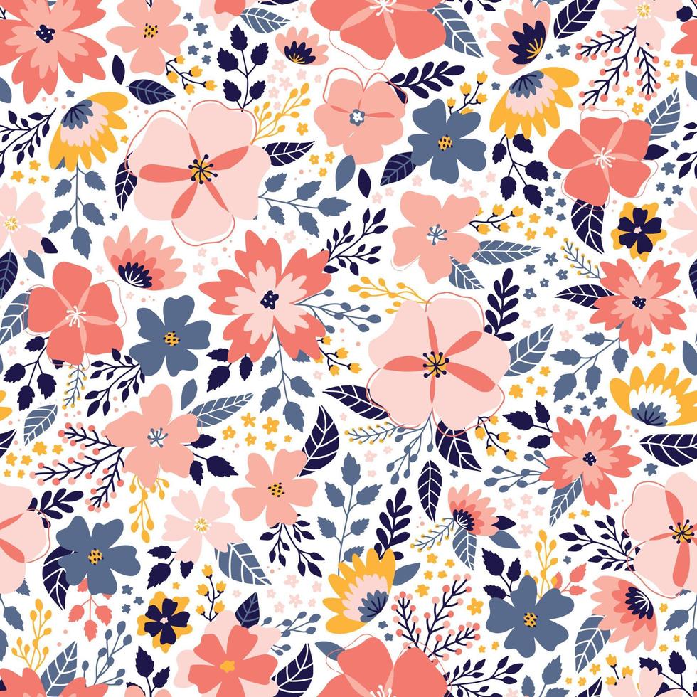 Seamless pattern design for wrapping paper, wallpaper, fabric, decorating  and backdrop. Illustration of repeating image with flower in pastel color.  21588241 Stock Photo at Vecteezy