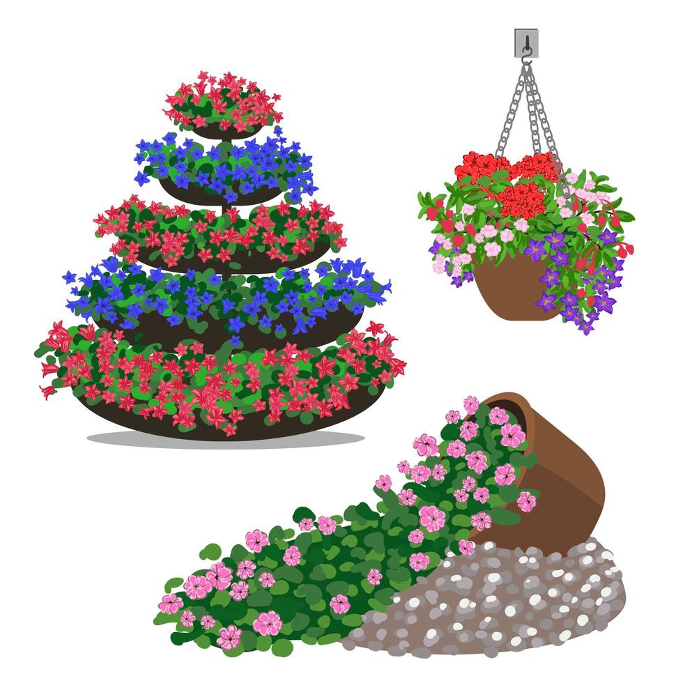 Set of floral arrangememt vector