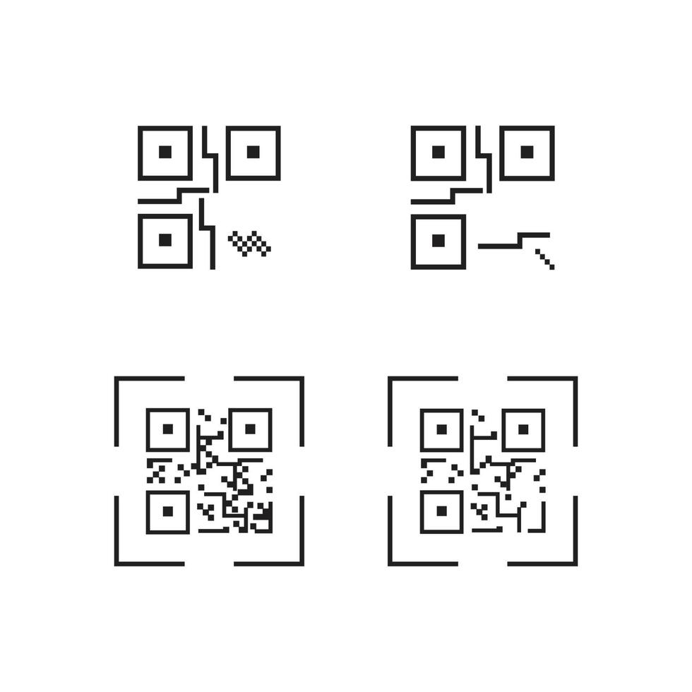 QR Code Icon - Identification Elements Illustrations, Vector Sign