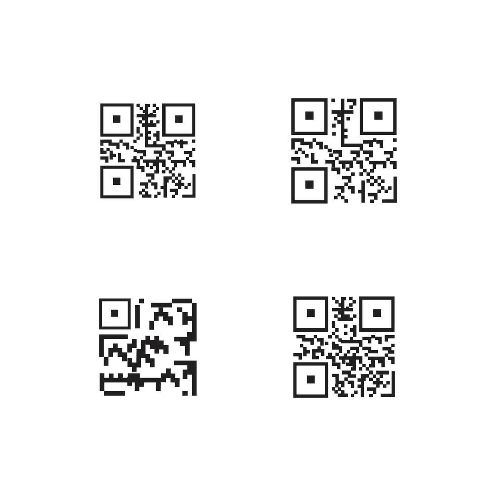 QR Code Icon - Identification Elements Illustrations, Vector Sign