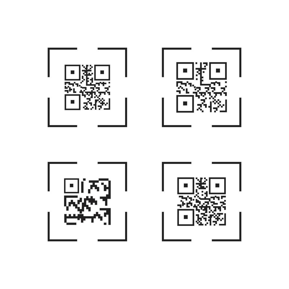 QR Code Icon - Identification Elements Illustrations, Vector Sign