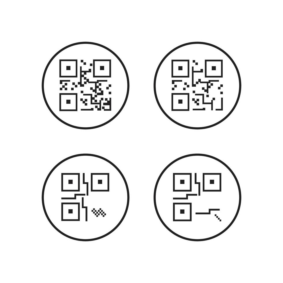 QR Code Icon - Identification Elements Illustrations, Vector Sign