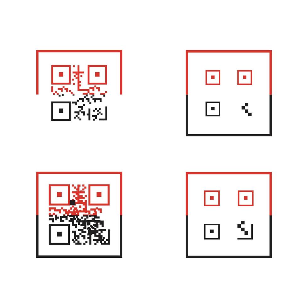 QR Code Icon - Identification Elements Illustrations, Vector Sign