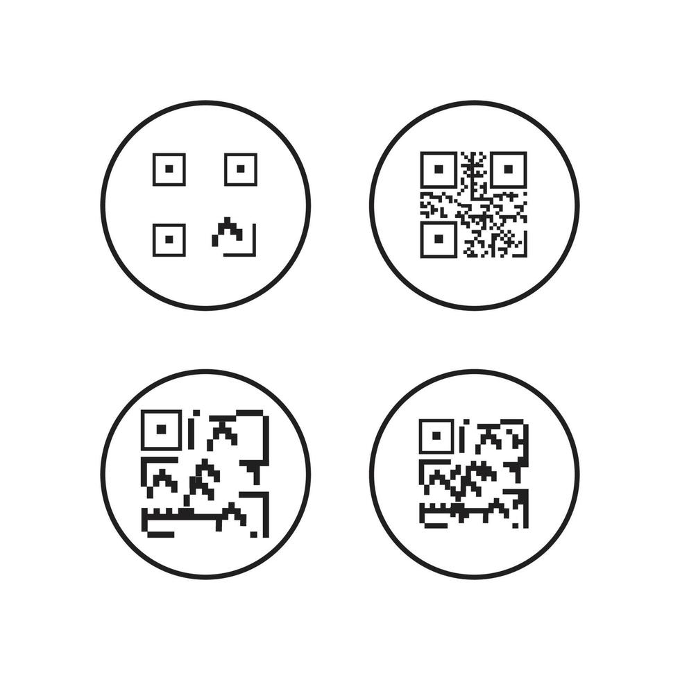 QR Code Icon - Identification Elements Illustrations, Vector Sign