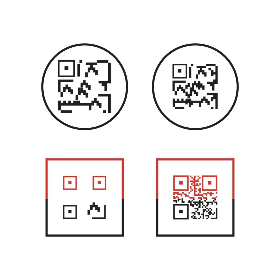 icono de código qr - ilustraciones de elementos de identificación, signo vectorial vector