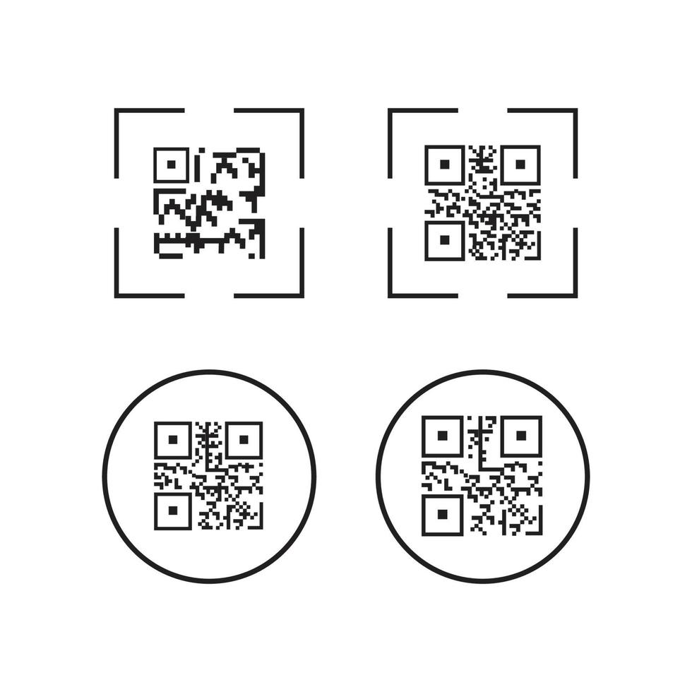 icono de código qr - ilustraciones de elementos de identificación, signo vectorial vector