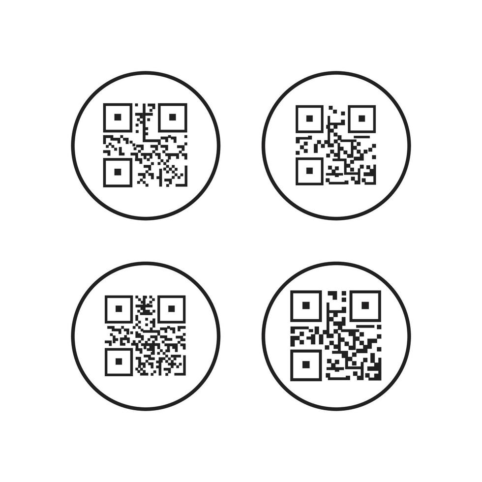 icono de código qr - ilustraciones de elementos de identificación, signo vectorial vector