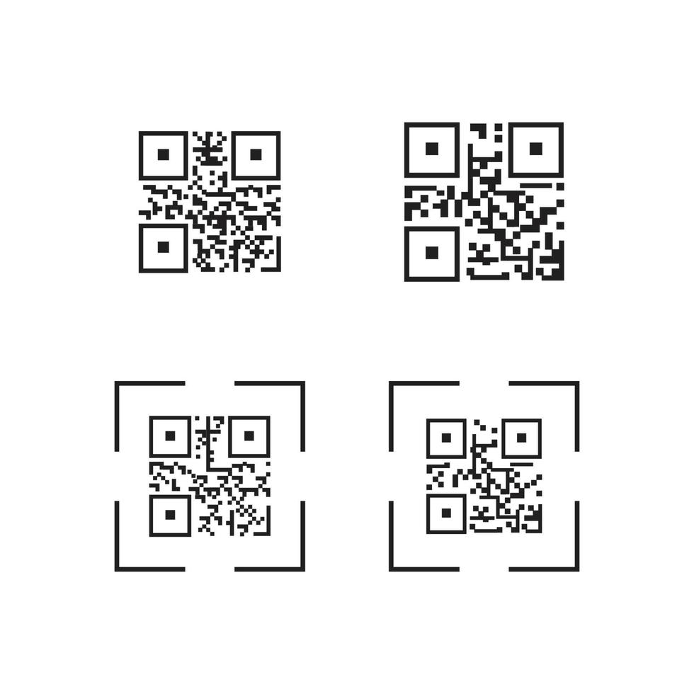 QR Code Icon - Identification Elements Illustrations, Vector Sign