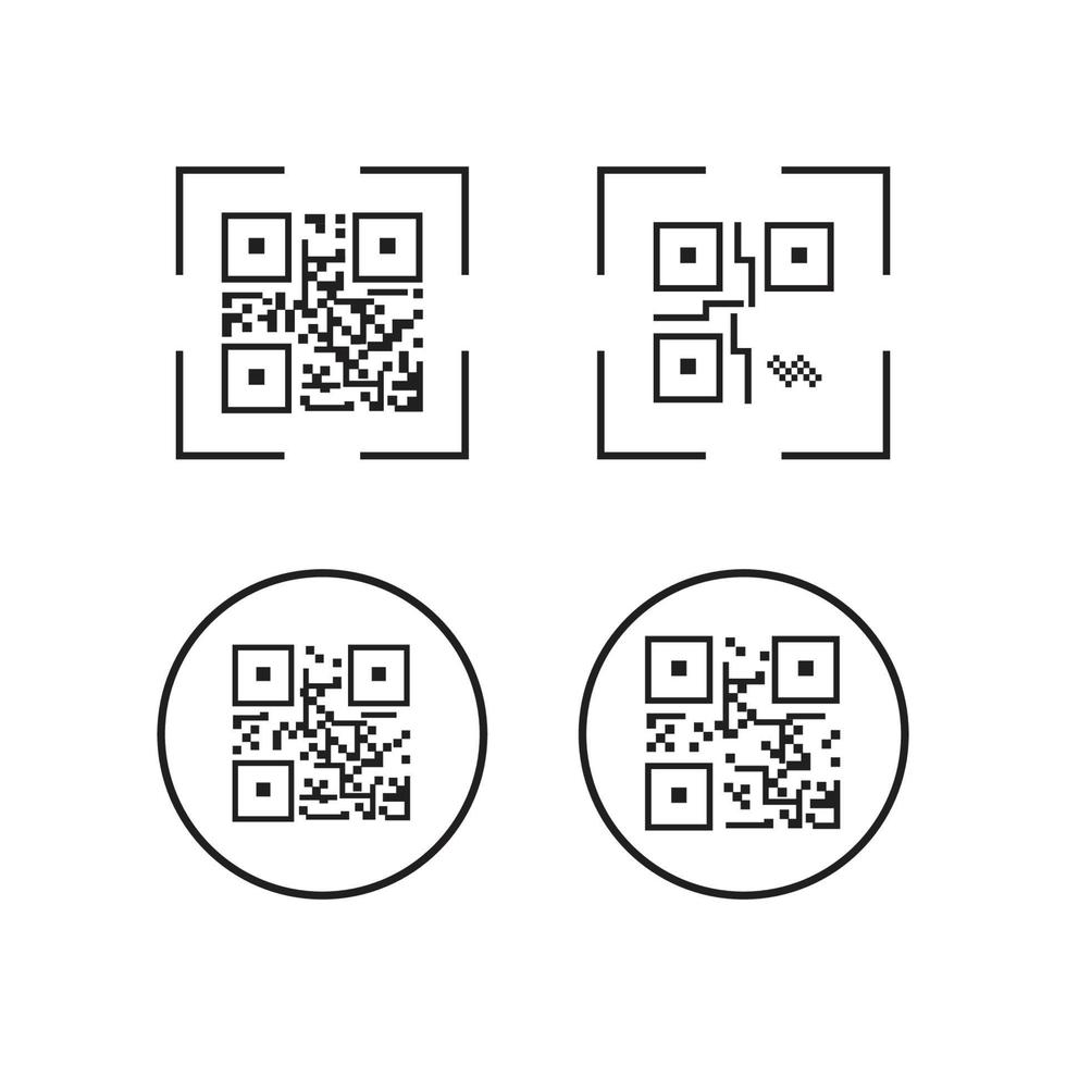 QR Code Icon - Identification Elements Illustrations, Vector Sign