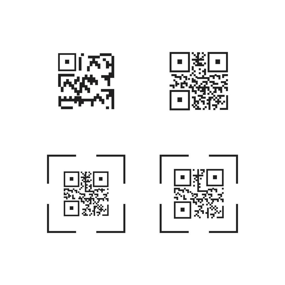 QR Code Icon - Identification Elements Illustrations, Vector Sign