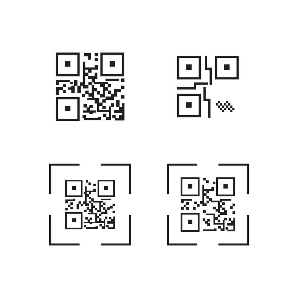 QR Code Icon - Identification Elements Illustrations, Vector Sign