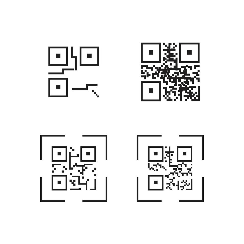 icono de código qr - ilustraciones de elementos de identificación, signo vectorial vector