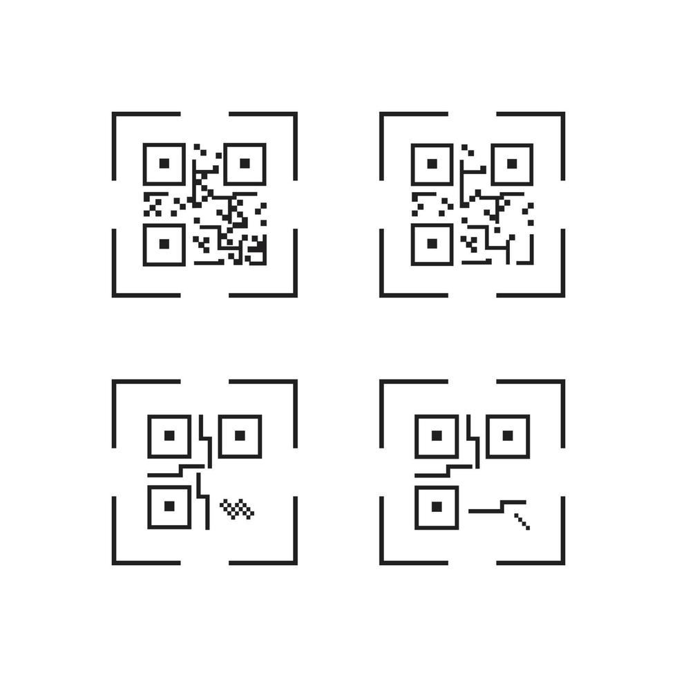 QR Code Icon - Identification Elements Illustrations, Vector Sign