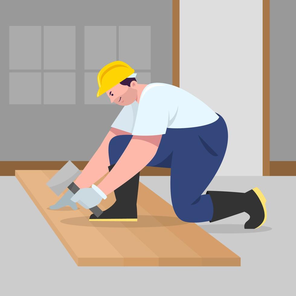 Construction Laborer at His Work vector