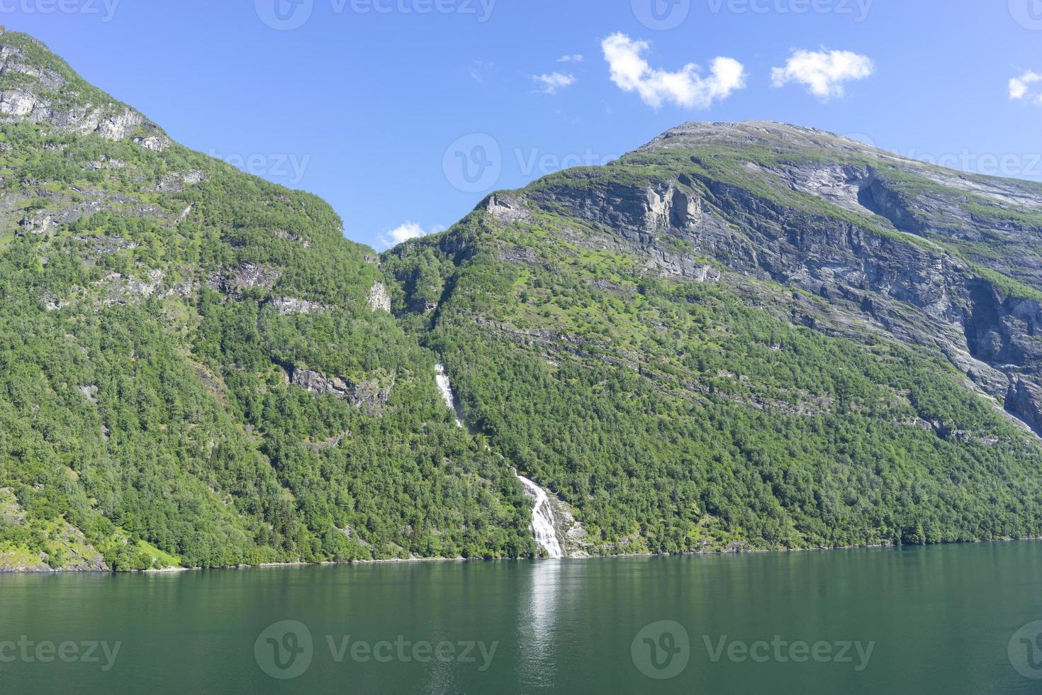 Cruise in Geiranger fjord in Norway photo