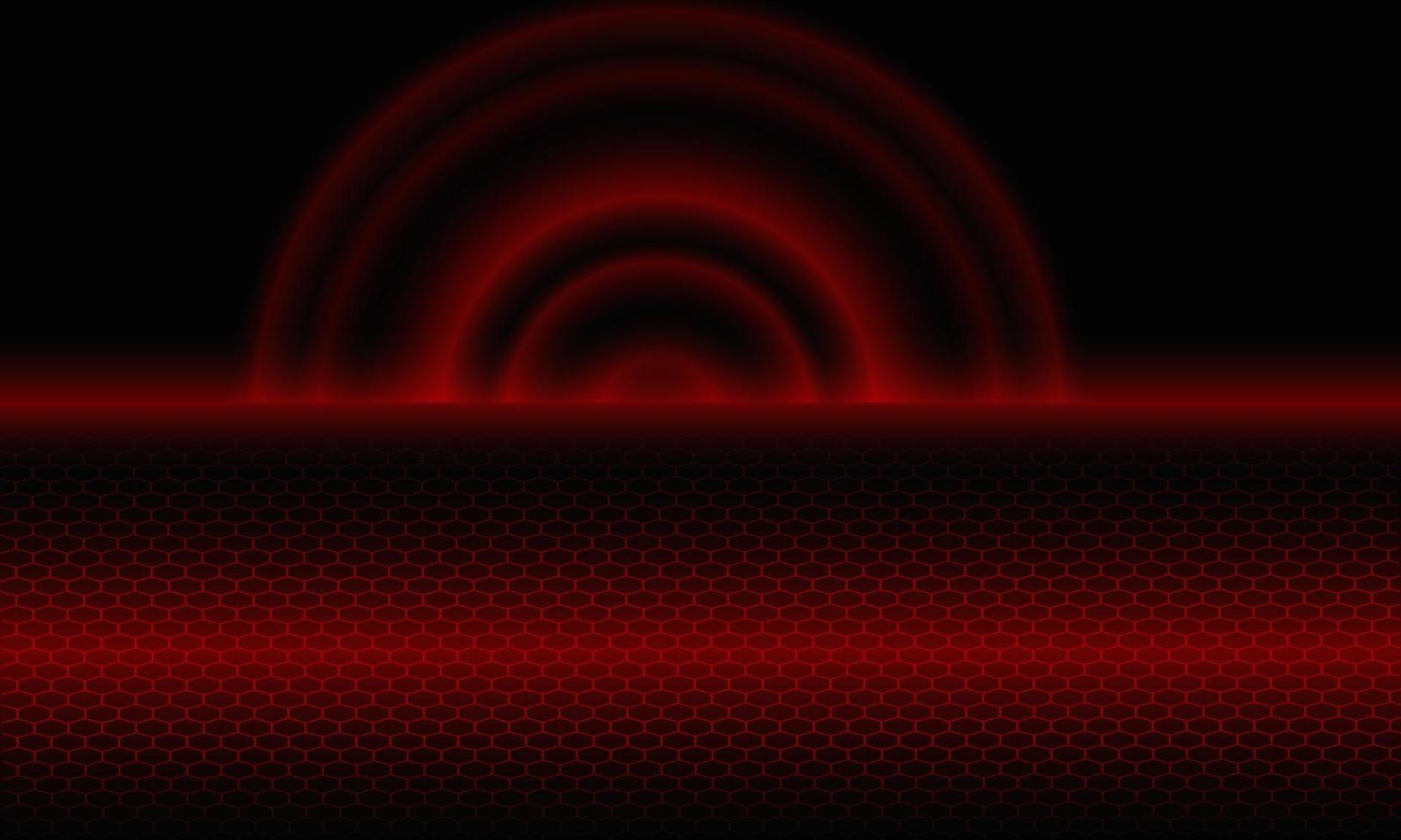 Red Circle Glow with Hexagon Free Vector