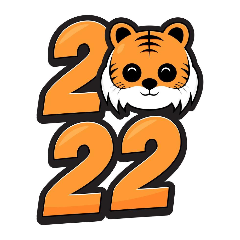 Chinese new year 2022 year of the tiger symbol vector