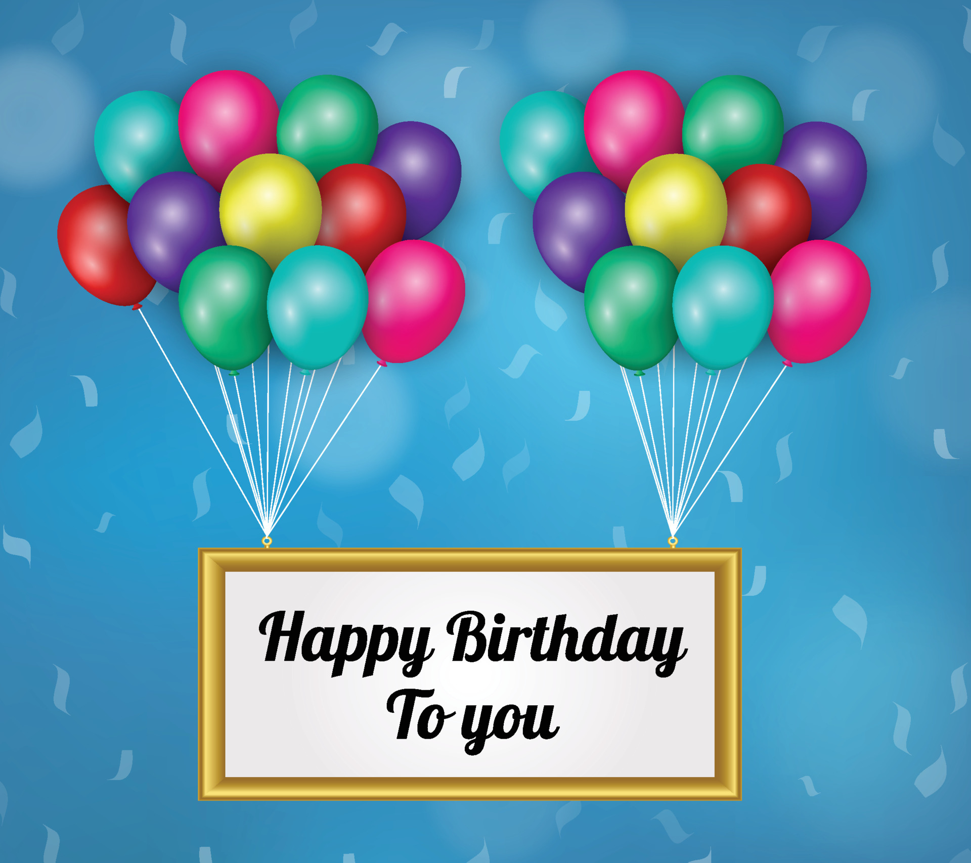 Happy birthday background with colorful balloons and hanging board with birthday  text vector illustration 5173840 Vector Art at Vecteezy