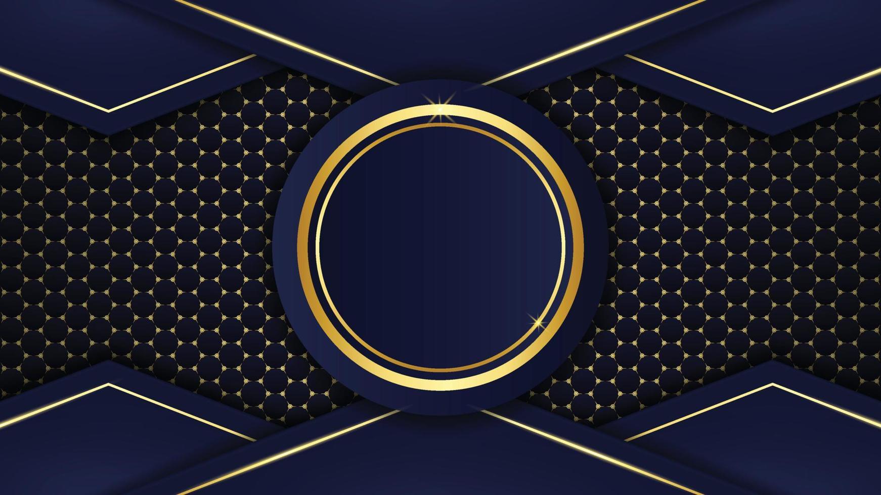 Abstract dark blue geometric diagonal background with golden line. Luxury style design vector illustrator