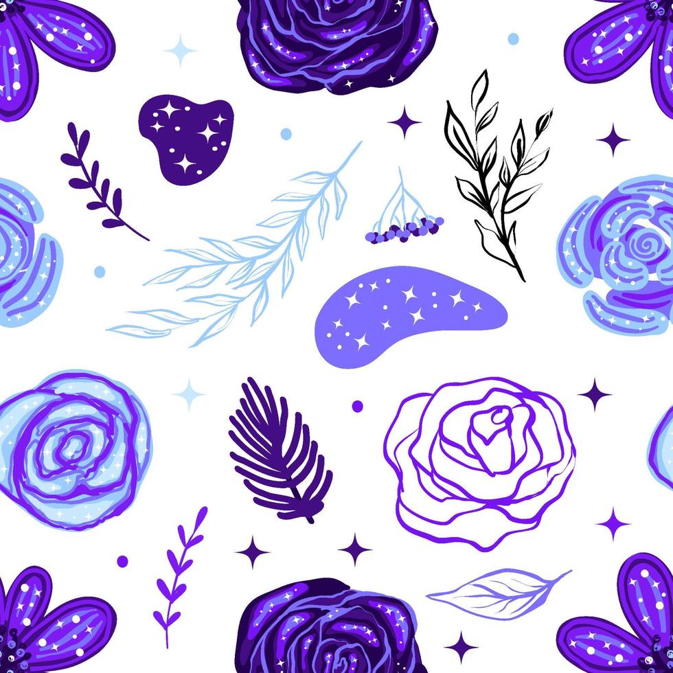 Seamless flower pattern vector