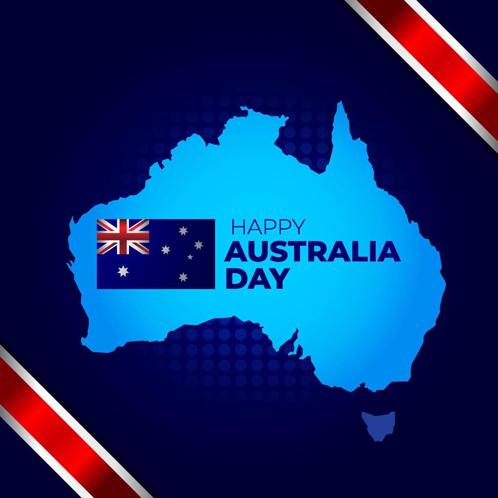 Australia day banner vector background illustration, celebration of 26th january australian holiday nation