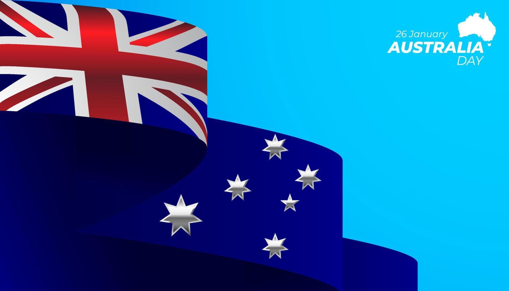 Australia day banner vector background illustration, celebration of 26th january australian holiday nation