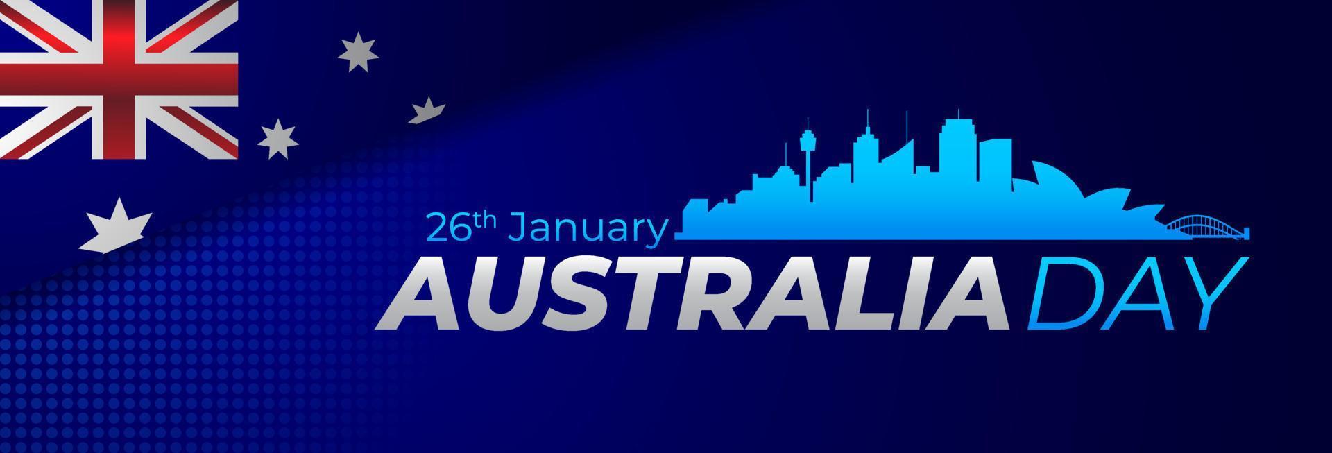 Australia day banner vector background illustration, celebration of 26th january australian holiday nation