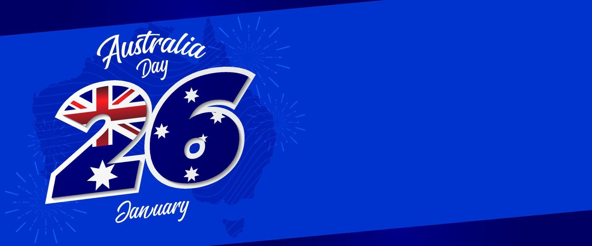 Australia day banner vector background illustration, celebration of 26th january australian holiday nation