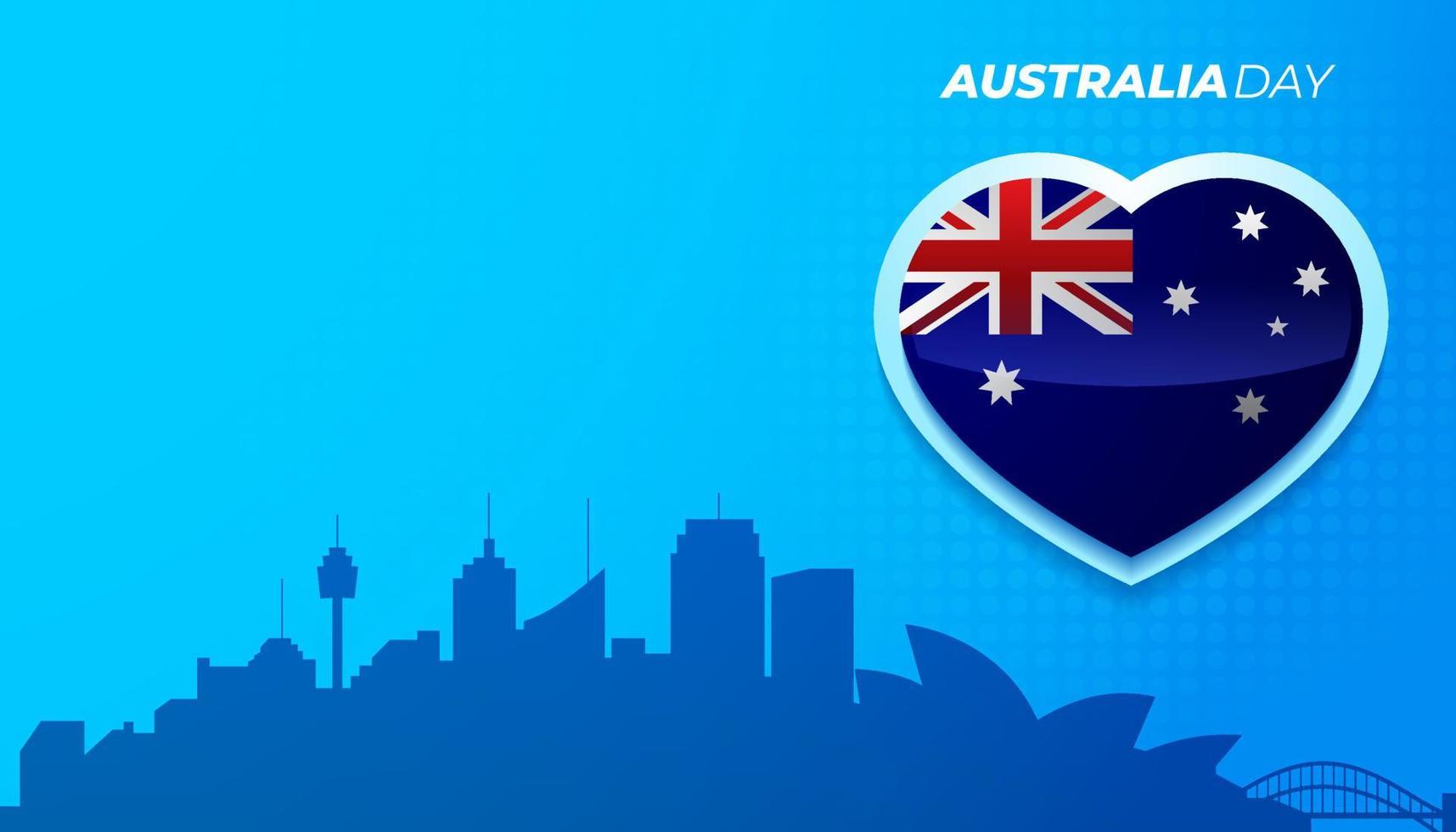 ilustración de fondo del vector de la bandera del día de australia, celebración del 26 de enero nación festiva australiana