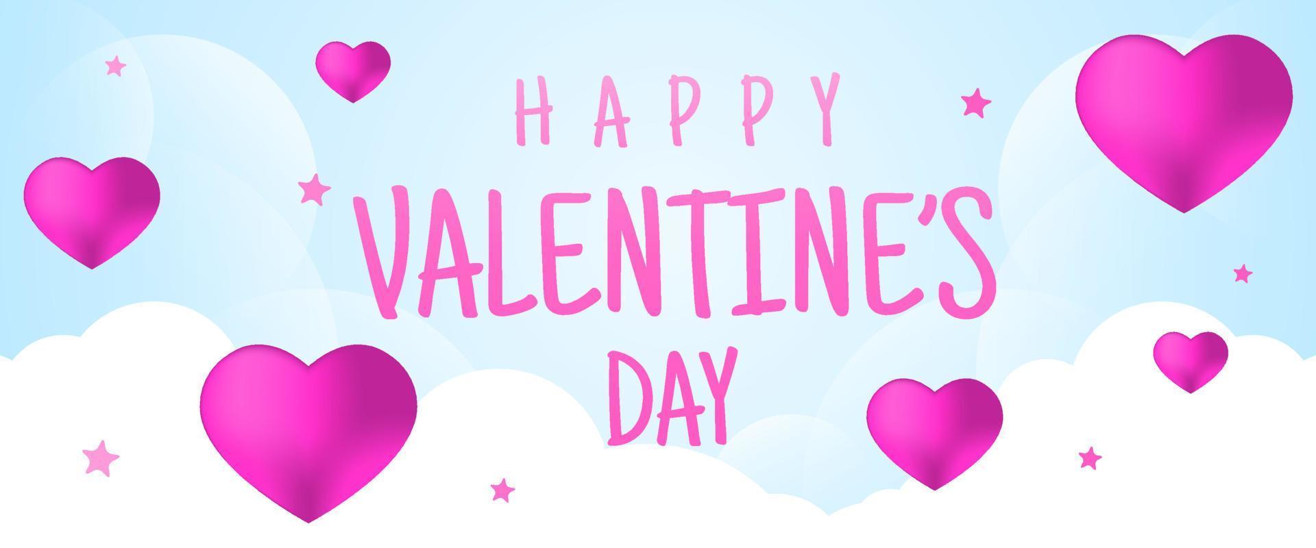 happy valentines day banner vector illustration background