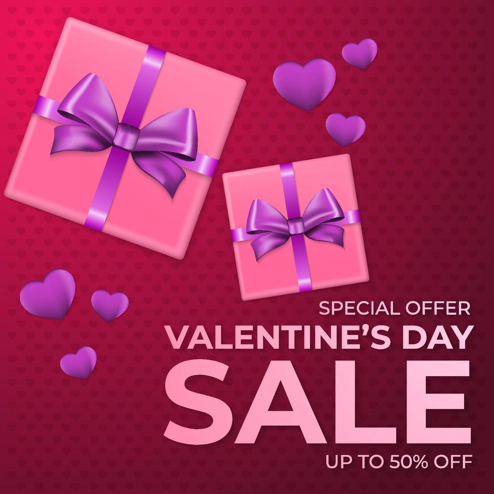 Happy valentines day sale banner background vector illustration with love hearth composition for media promotion