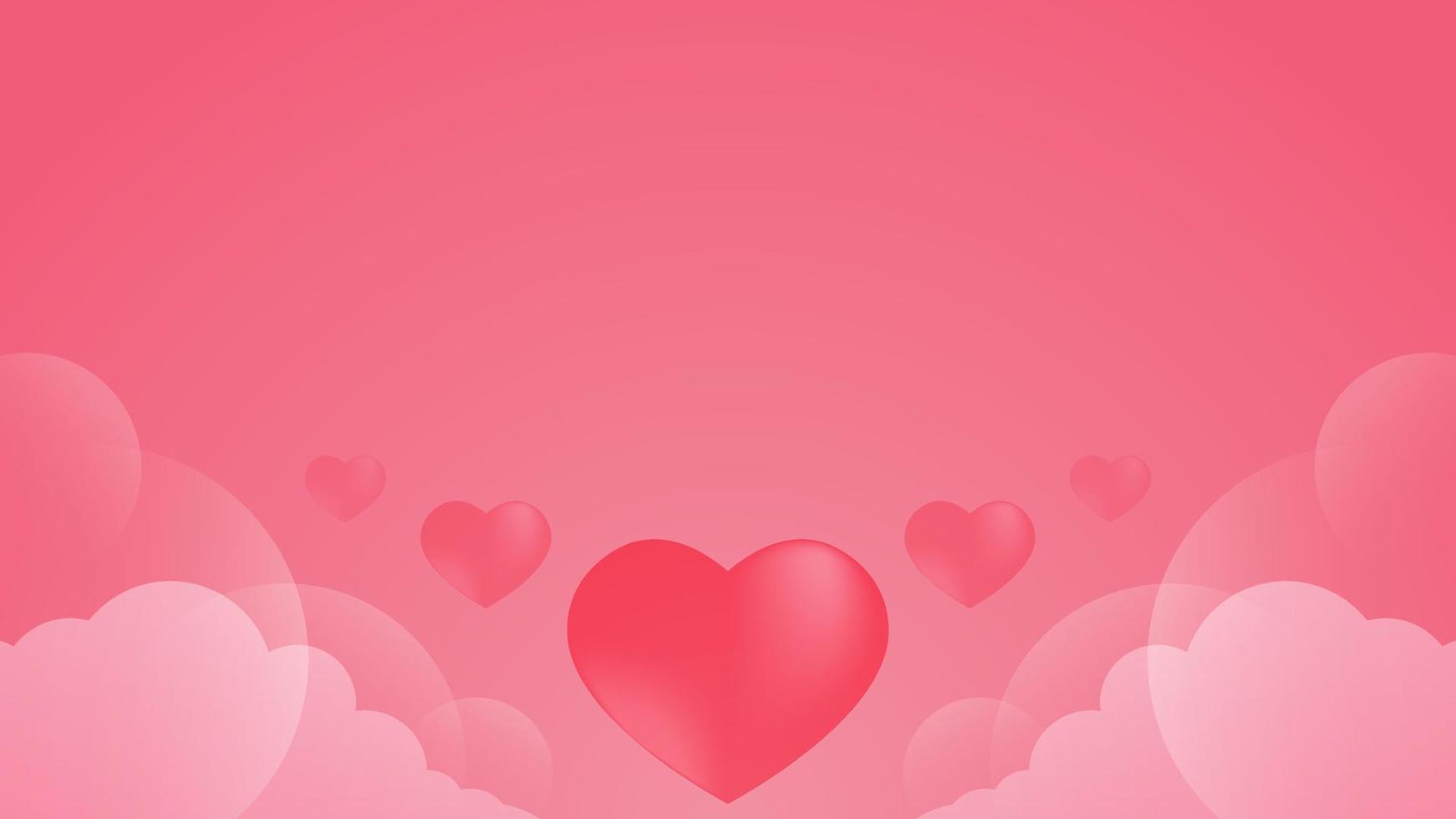 fondo de color rosa suave, símbolos vectoriales de amor para mujeres felices, madres, día de san valentín, diseño de tarjetas de felicitación de cumpleaños con espacio de copia vector