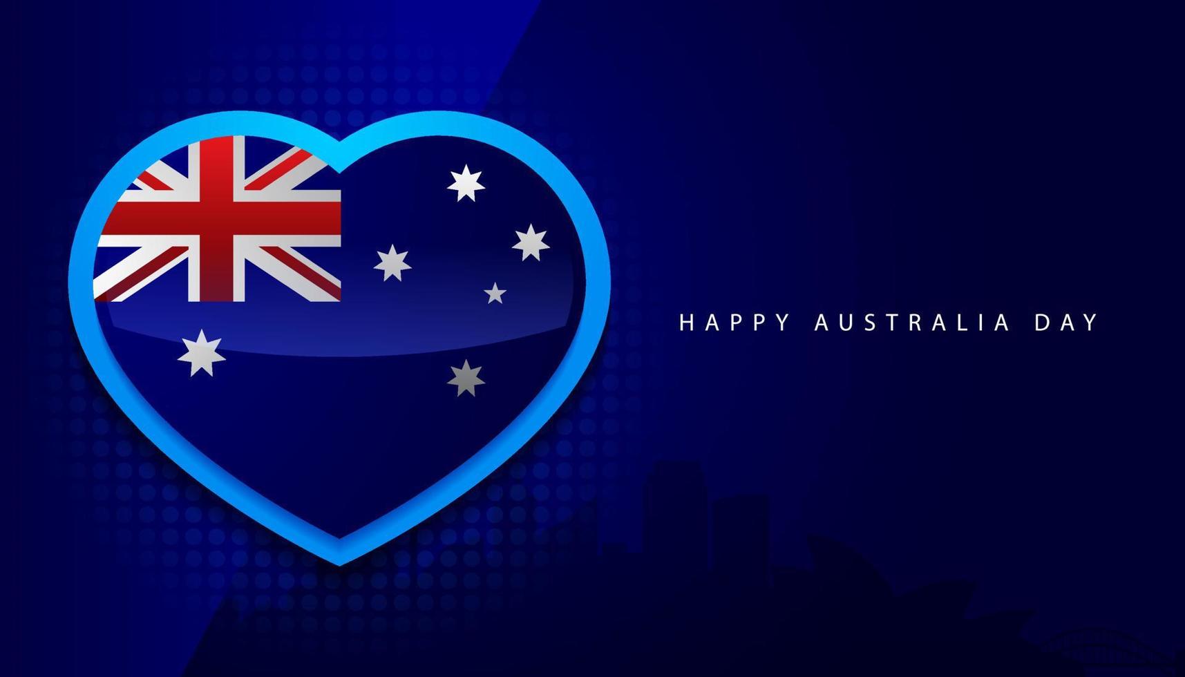 Australia day banner vector background illustration, celebration of 26th january australian holiday nation