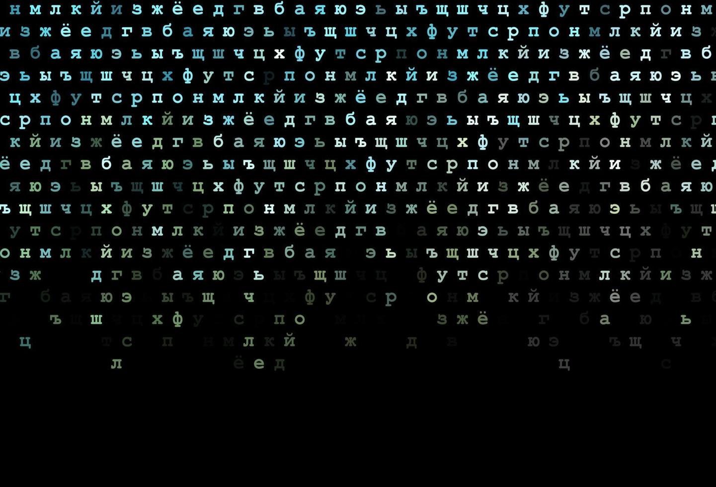 Dark blue, yellow vector background with signs of alphabet.