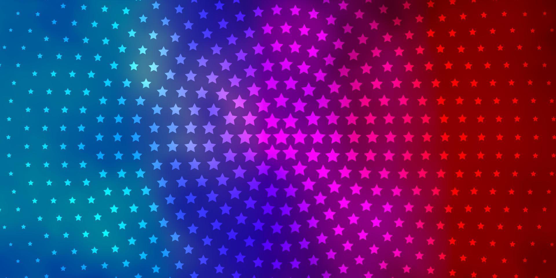 Light Blue, Red vector background with small and big stars.