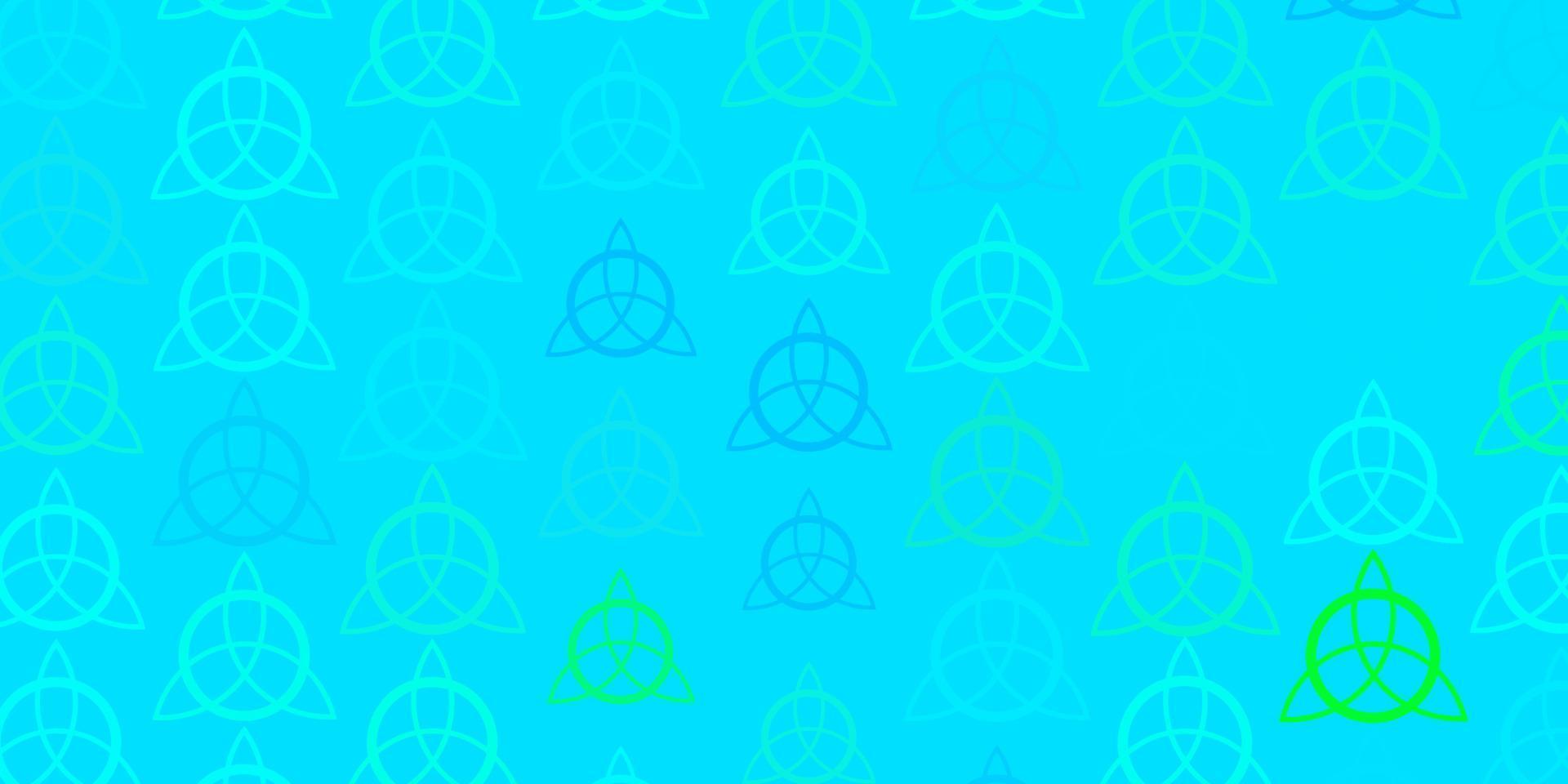 Light Blue, Green vector pattern with magic elements.